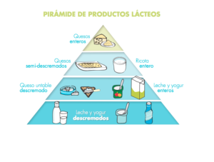 Pirámide consumo productos lácteos en la vejez