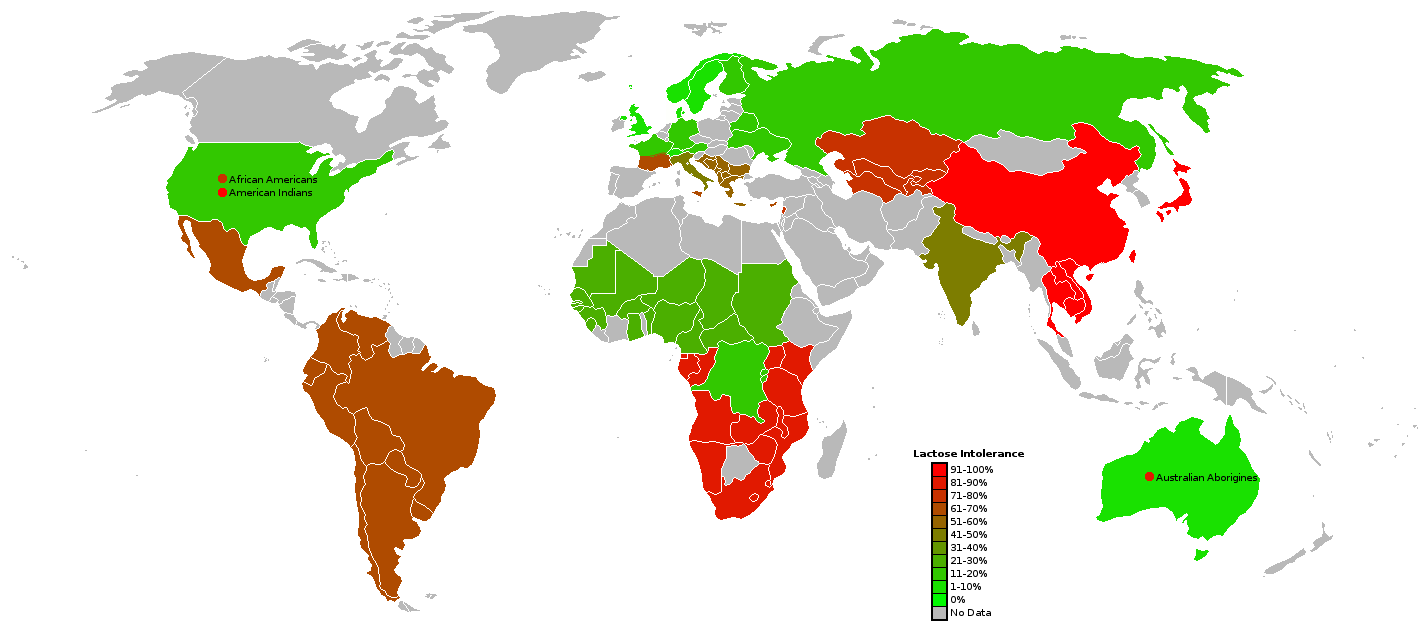 Mapa Intolerancia a la lactosa